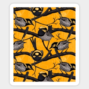 Fairy wrens in yellow Sticker